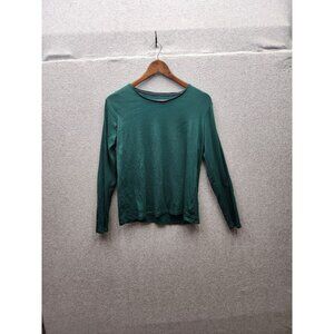 Charter Club Pima Cotton Long-Sleeve Green Womens Top Size M